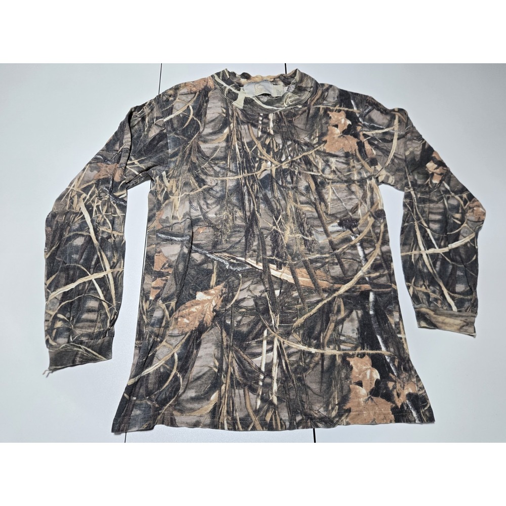 VINTAGE Ducks Unlimited Whitewater L Shirt REALTREE MAX-4 Camo Made‎ In USA 90s